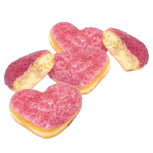 Gevulde hart donuts